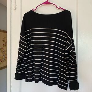 H&M Basics Black and White Striped Sweater Size Large